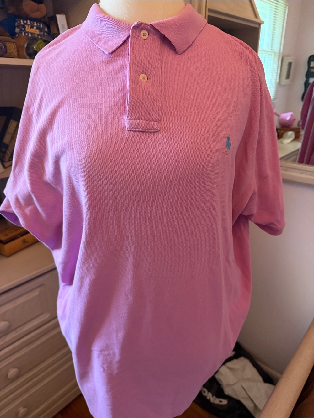 Ralph Lauren Pink Short Sleeve men’s XXL Polo with Blue Polo Player